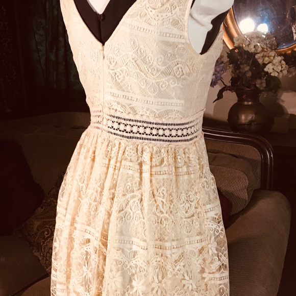 Gorgeous FOREVER 21 Creamy Yellow Lace Dress - Picture 3 of 10